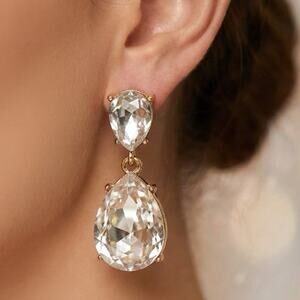 Vintage crystal dangle earrings by Eisenberg Ice